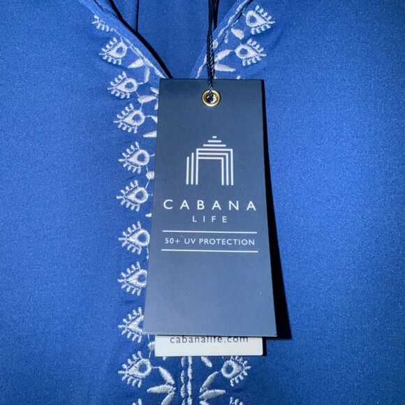 NWT Cabana Life Navy Tiered Ruffle Dress, Small - Picture 7 of 9